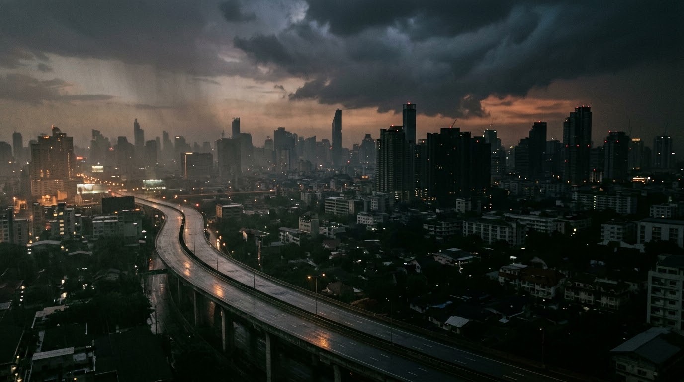 กรุงเทพฯ ยามค่ำ ไฟดับครึ่งเมือง